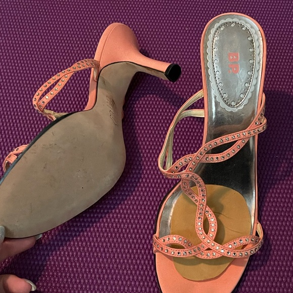 BP. High Heel Rhinestone Sandals - Pink/Coral 🌺 - Picture 6 of 8